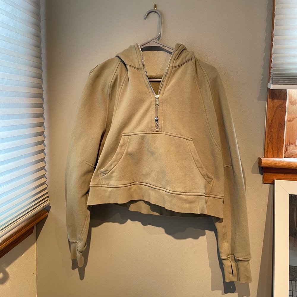 Lulu Lemon- Light green Half Zip Scuba Hoodie